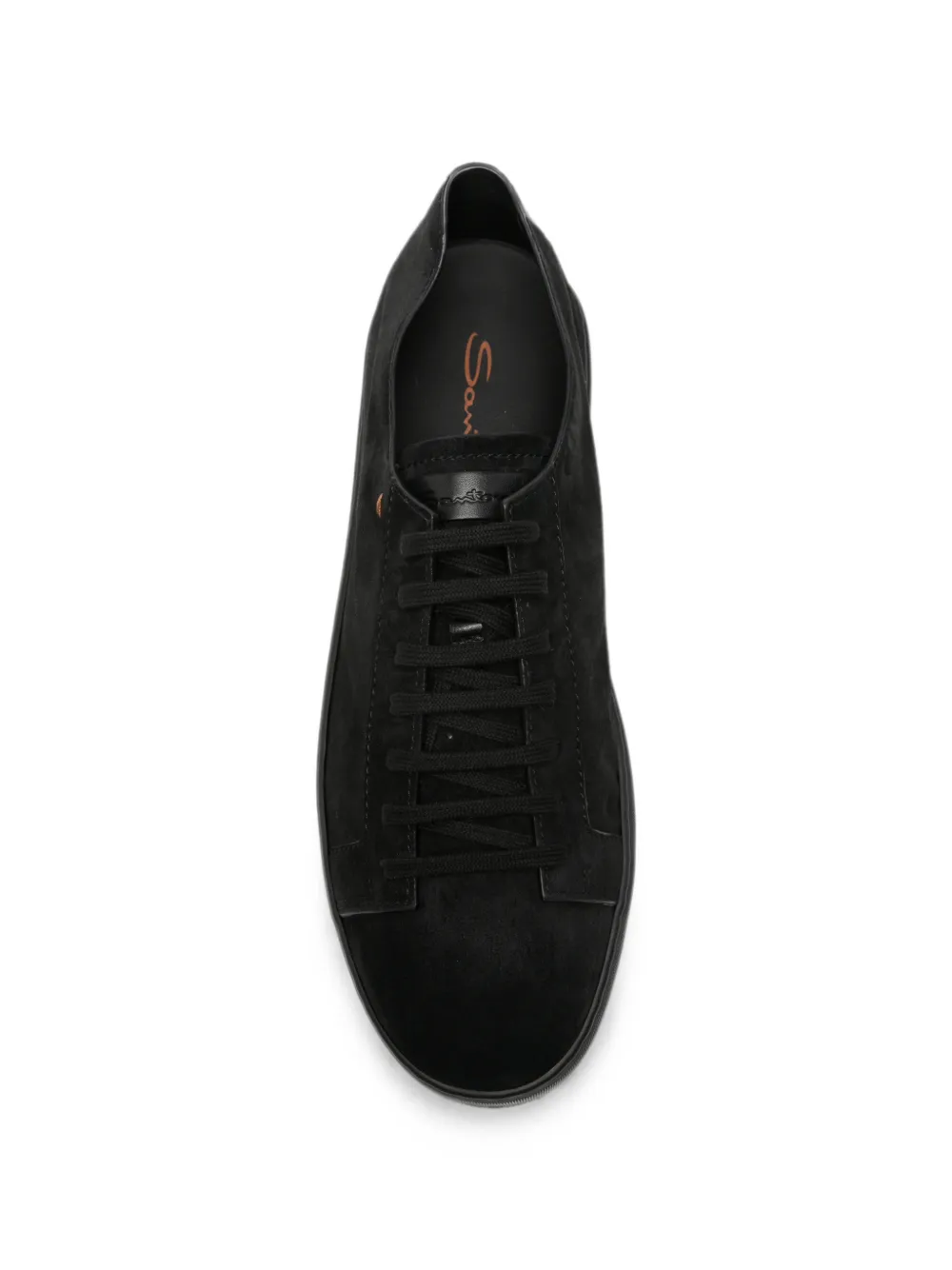 Santoni Damps lace-up suede sneakers Zwart