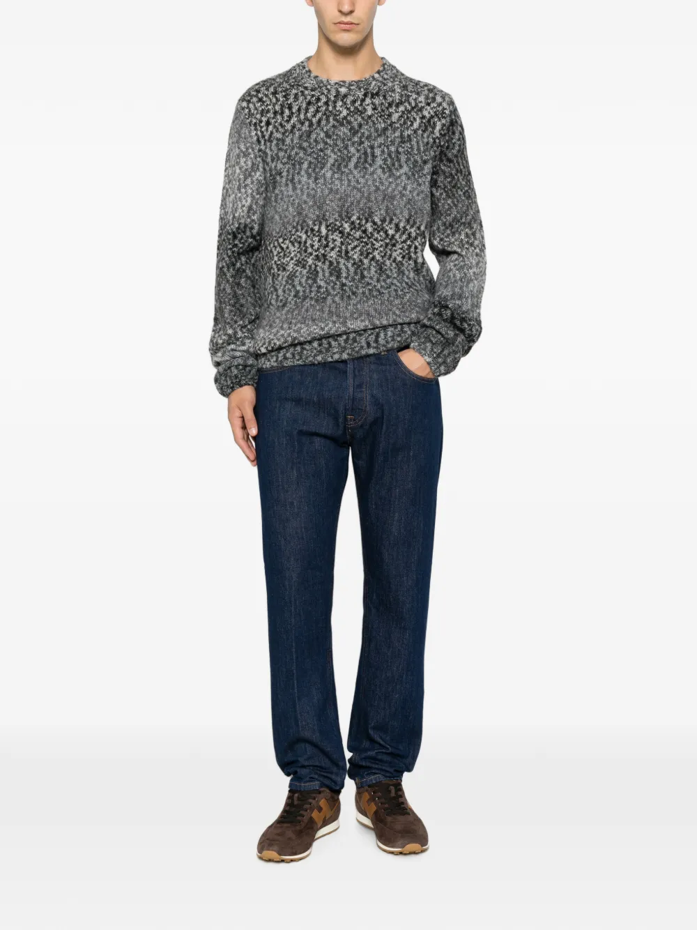 DONDUP Straight jeans met logoplakkaat Blauw