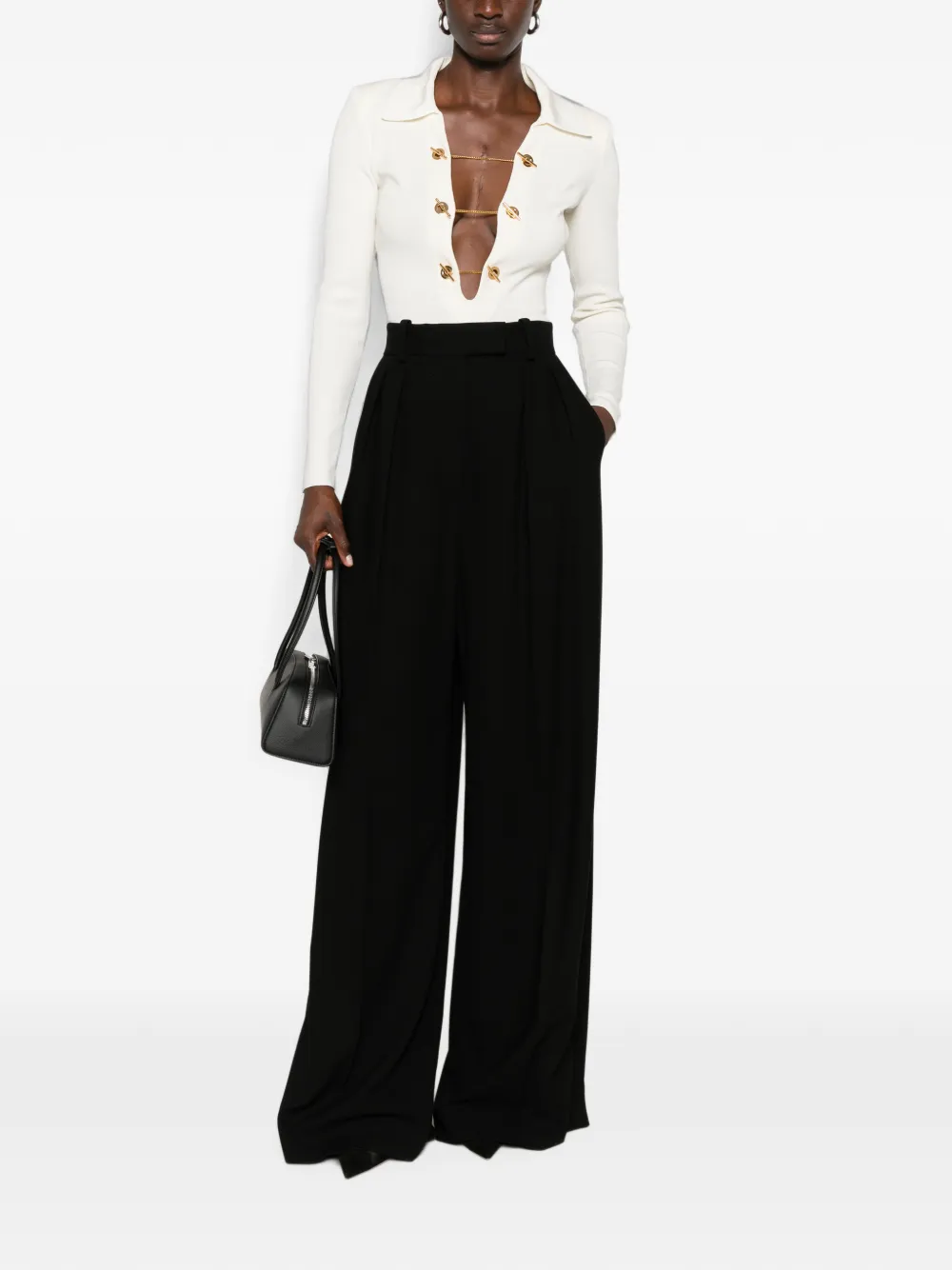 Elisabetta Franchi Ribgebreide body Wit