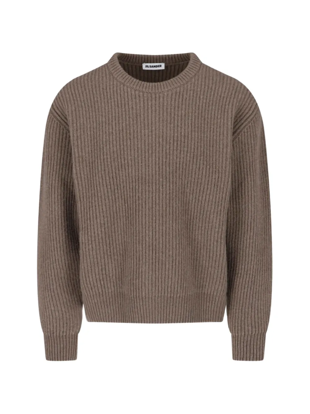 Jil Sander ribbed-knit crew-neck wool sweater - Braun