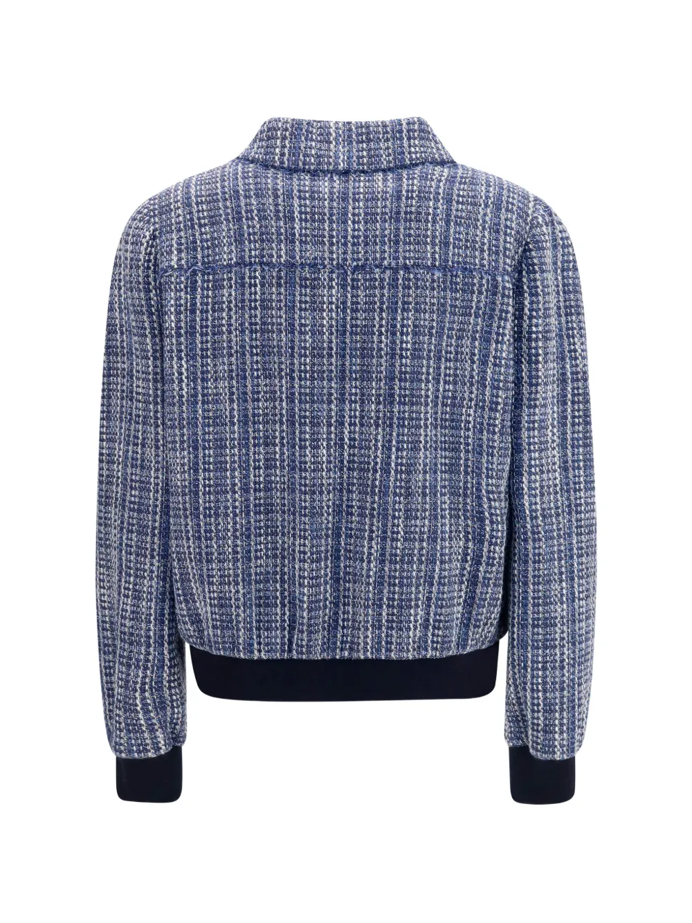 Kiton Zip-up Tweed Jacket in Blue, view 2