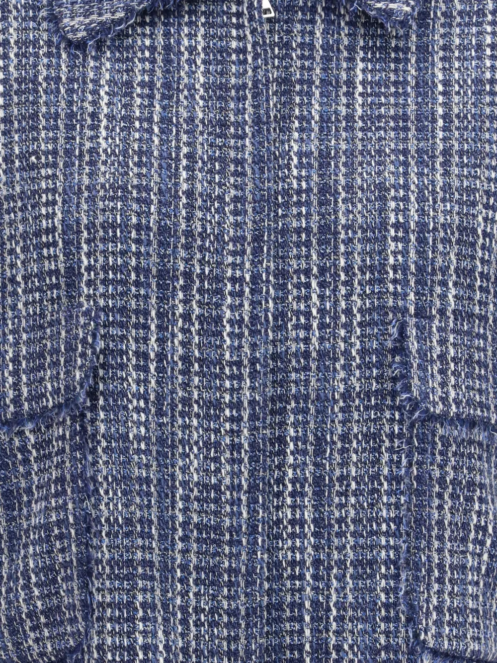 Kiton Zip-up Tweed Jacket in Blue, view 3