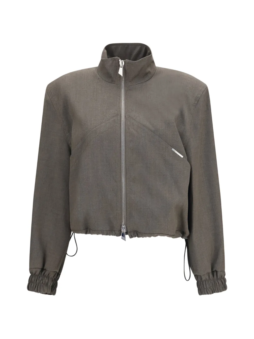 The Attico high-neck zip-up bomber jacket - Grau