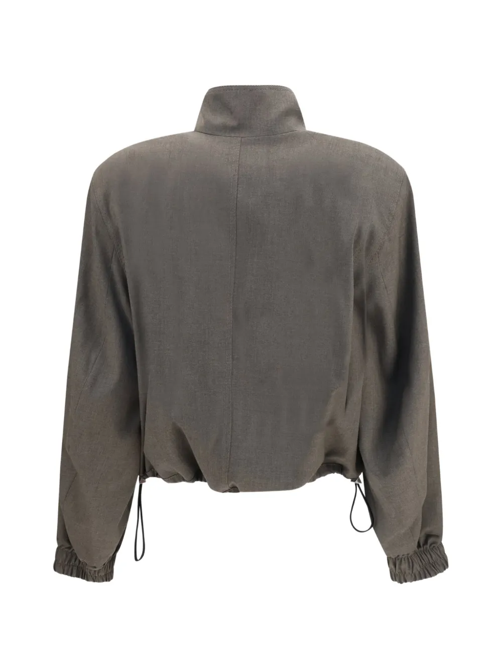 The Attico High-neck Zip-up Bomber Jacket in Grey, view 2