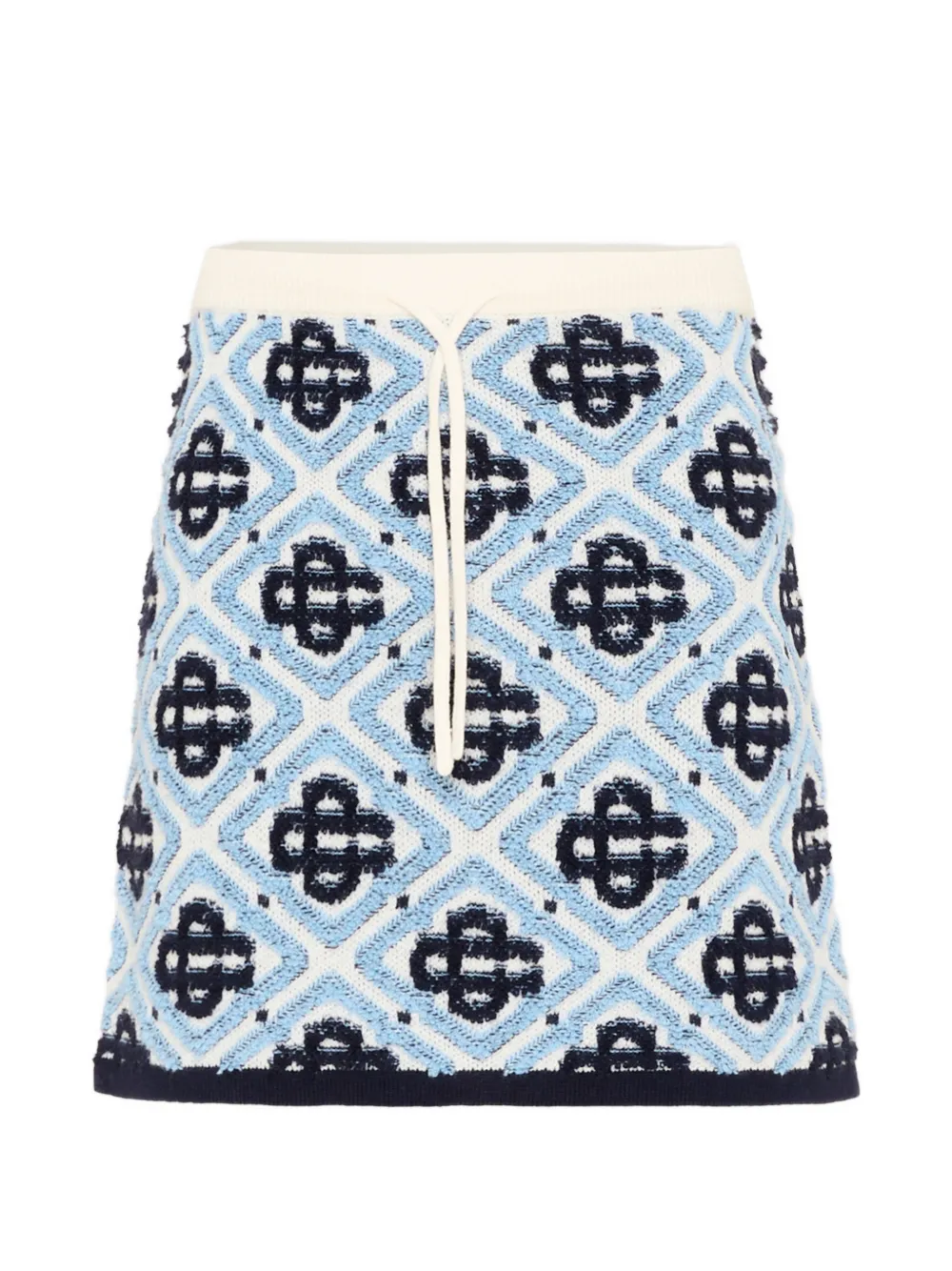 CASABLANCA KIDS monogram-knit drawstring skirt - Bianco