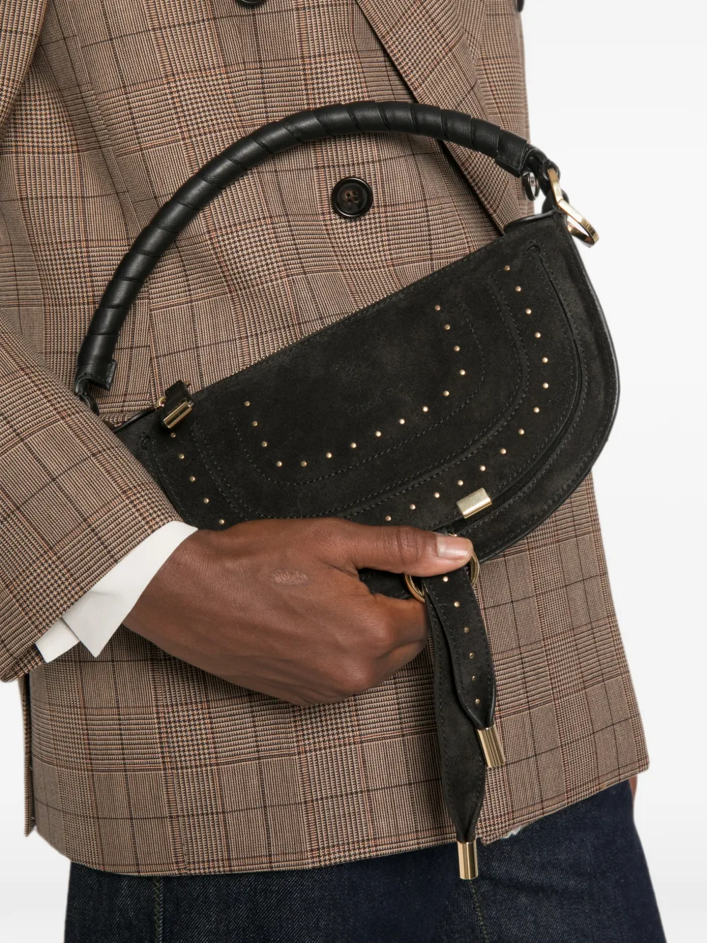 Chloé Marcia crossbodytas verfraaid met studs Zwart