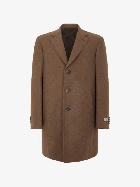 Canali single-breasted notched-lapel coat