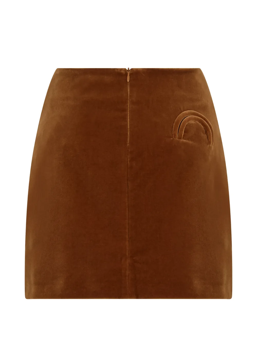 BLAZÉ Milano Coci Velvet Smiley Mini Skirt in Brown, view 2