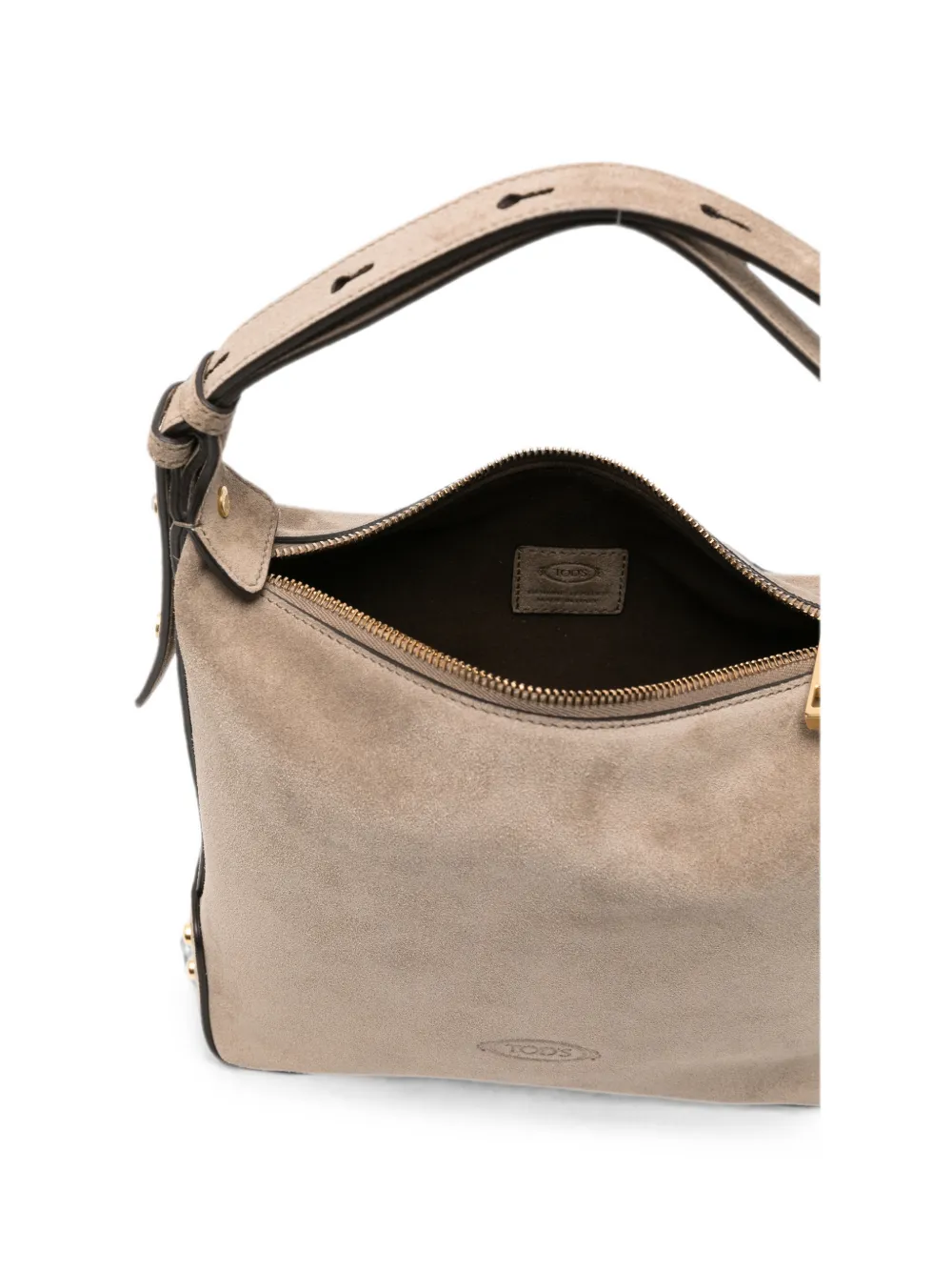 Tod's Metal Dots suède mini-shopper Beige