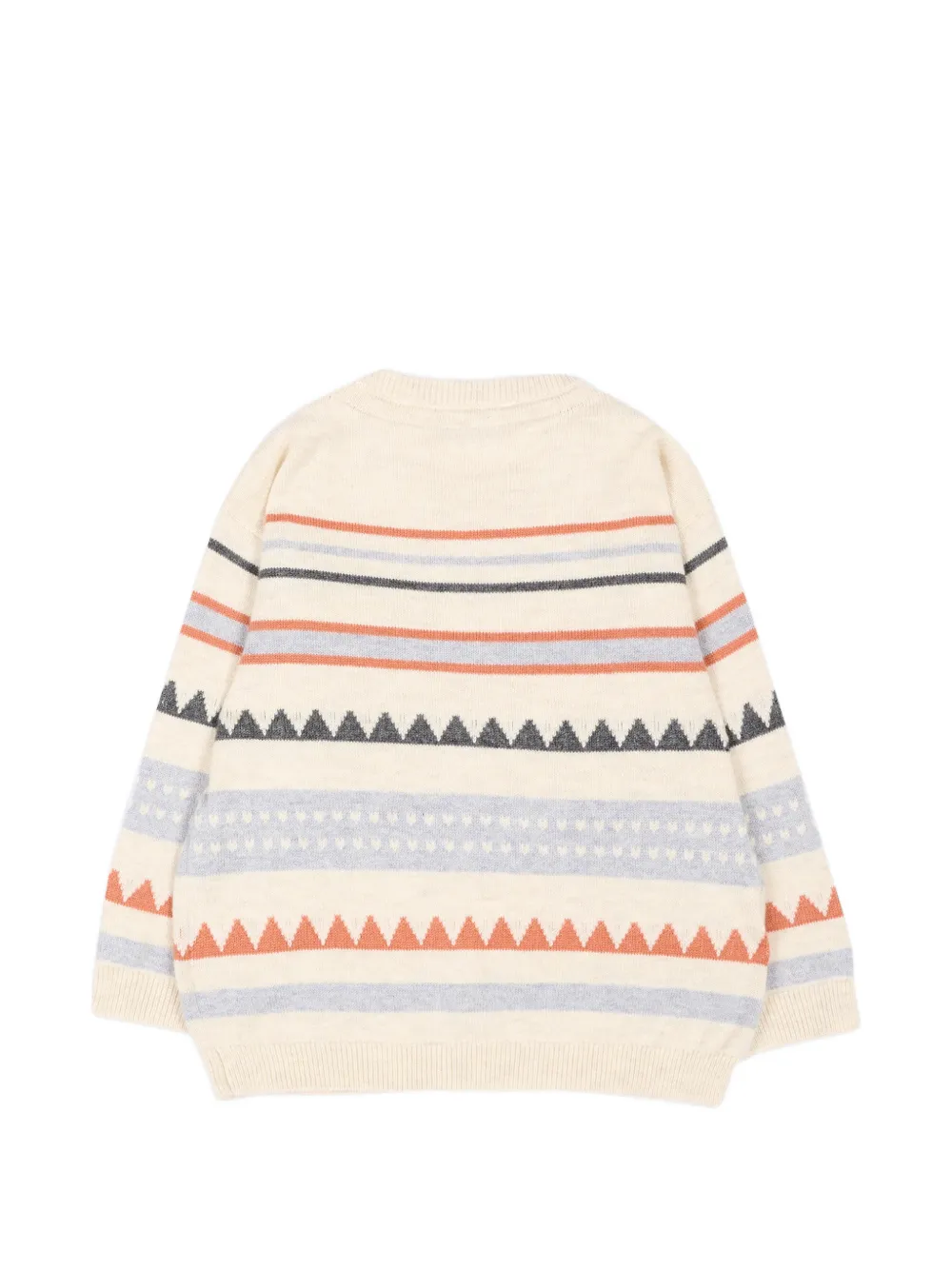 Mayoral Gebreide intarsia trui met knoopsluiting Beige