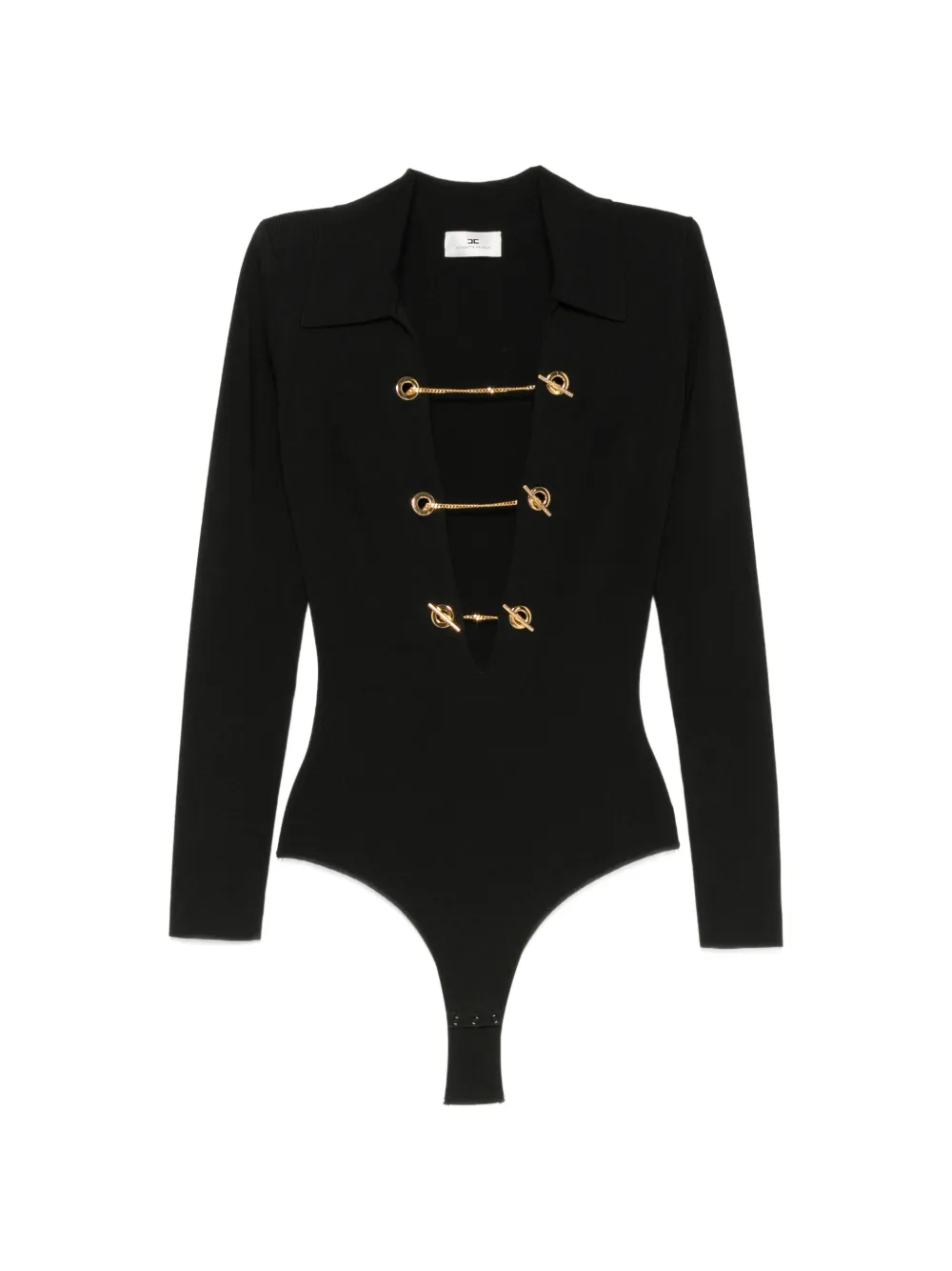 Elisabetta Franchi cut-out chain-link bodysuit - Nero