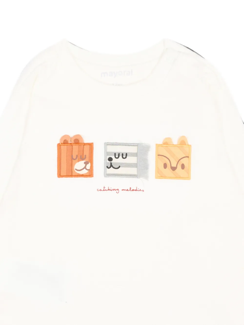 Mayoral T-shirt met lange mouwen en dieren-patches Wit