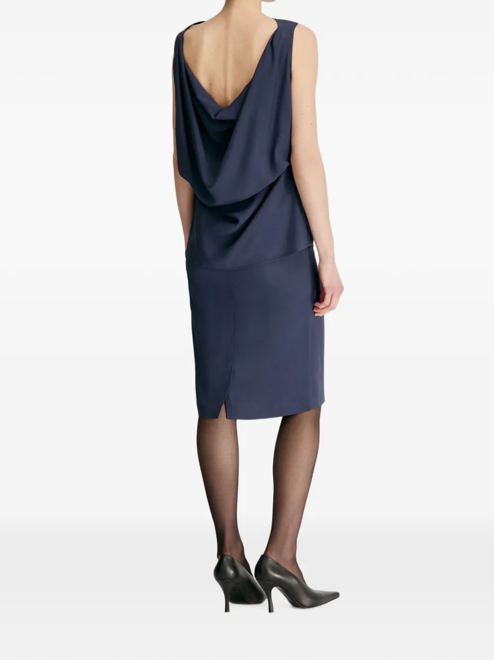 LouLou de Saison Ani blouse met ronde rug Blauw