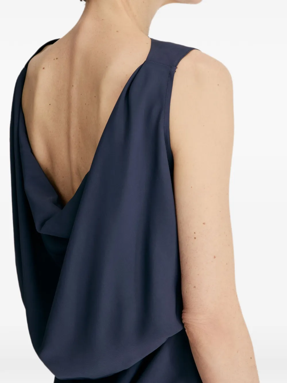 LouLou de Saison Ani blouse met ronde rug Blauw