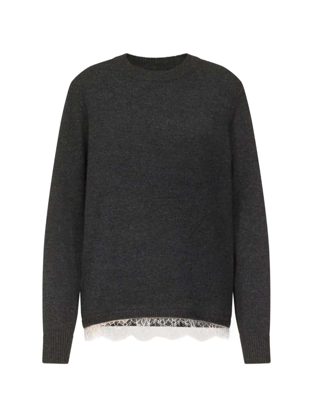 LouLou de Saison Arvo Pullover mit Spitzenbesatz - Grau