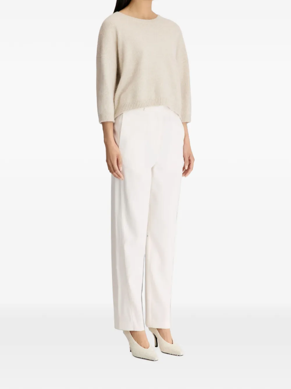 LouLou de Saison Azali trui met cropped mouwen Beige