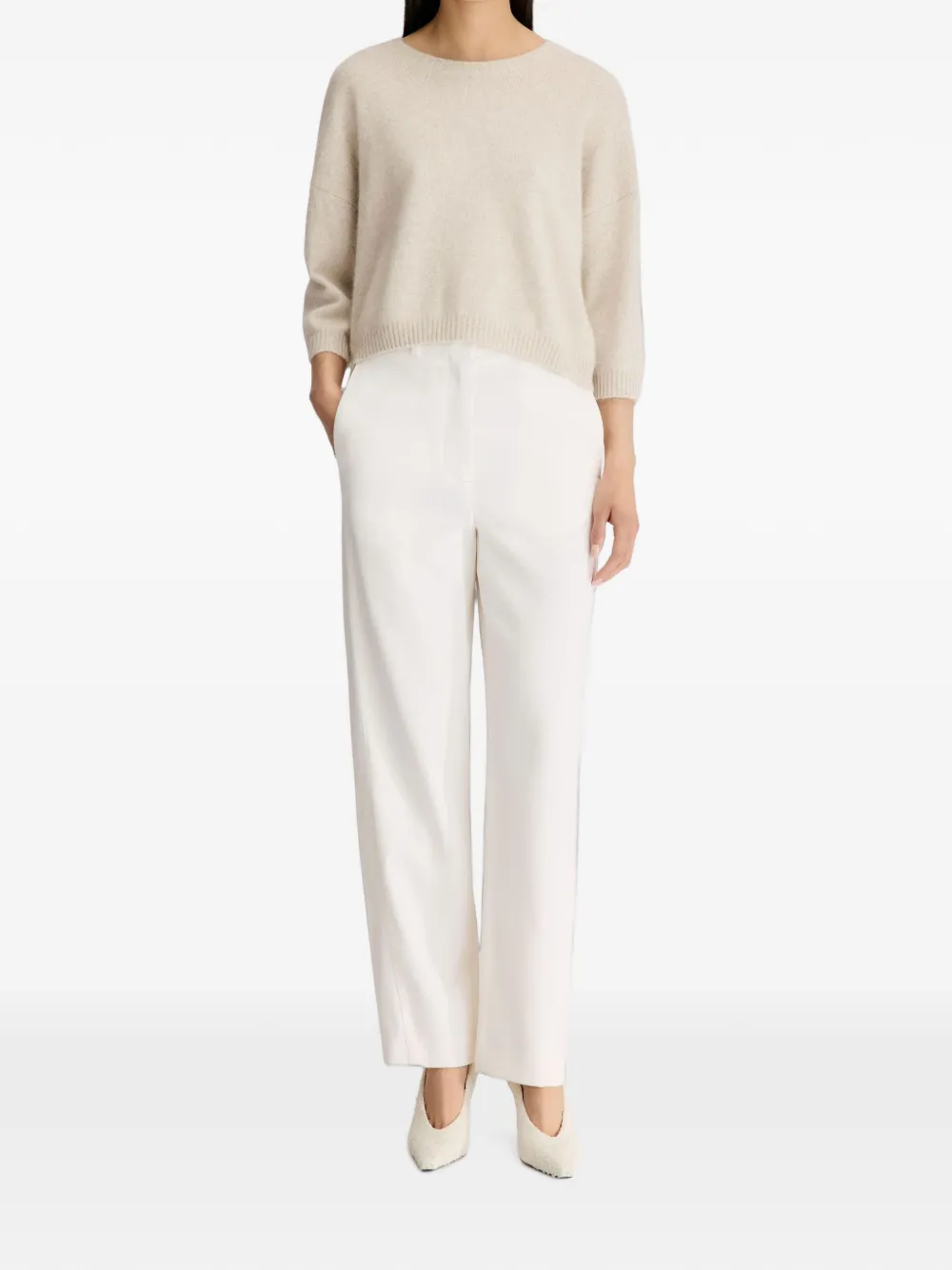 LouLou de Saison Azali trui met cropped mouwen Beige