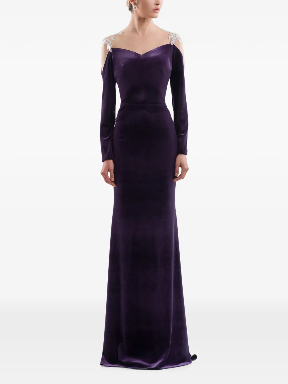 IMROSKA Evening 26 sequin-embellished velvet gown