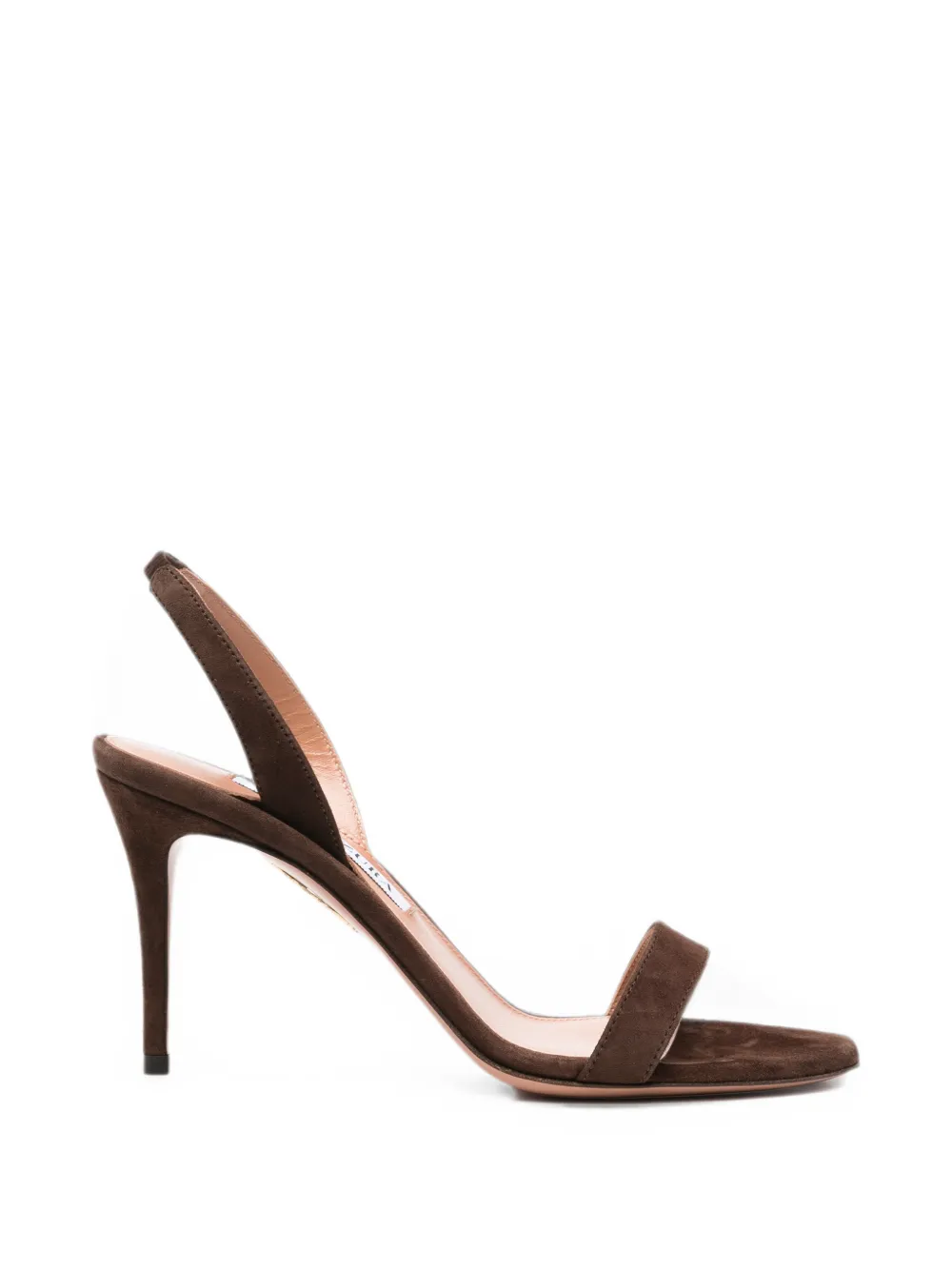 Aquazzura So Nude suede slingback sandals - Marrone