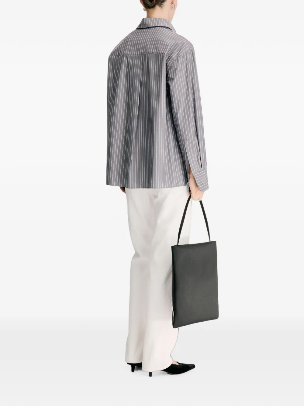 LouLou de Saison Colton gestreepte blouse Grijs
