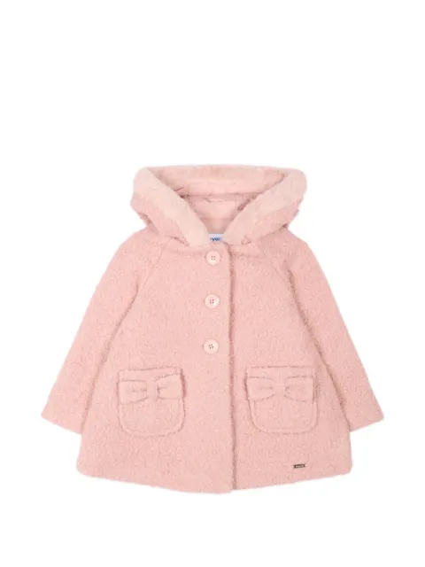 Mayoral bouclé faux-fur trim coat