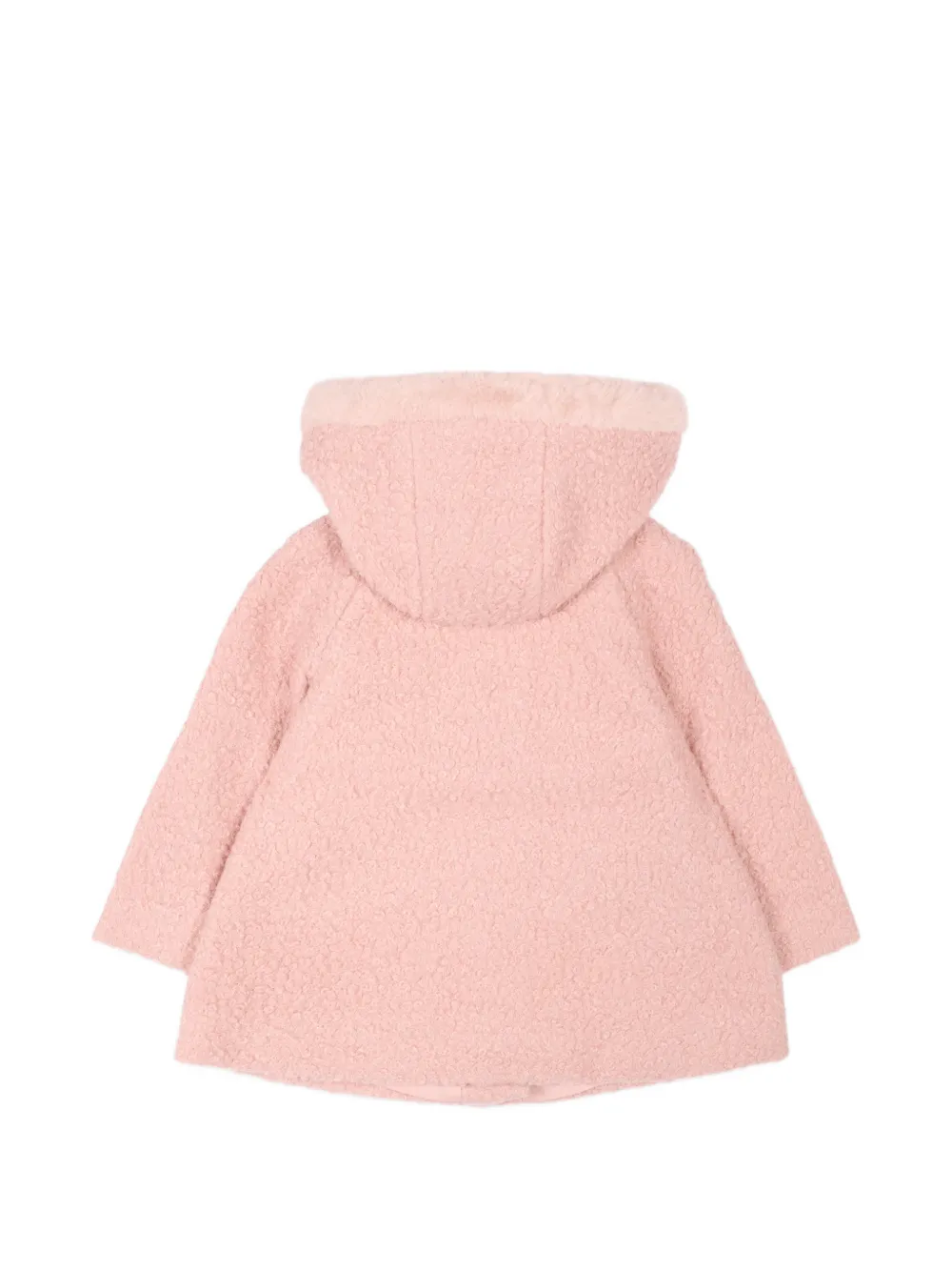 Mayoral Bouclé jas met afwerking van imitatiebont Roze