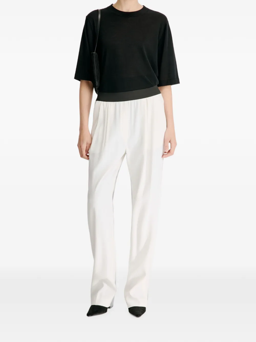 LouLou de Saison Dan broek met elastische taille Wit