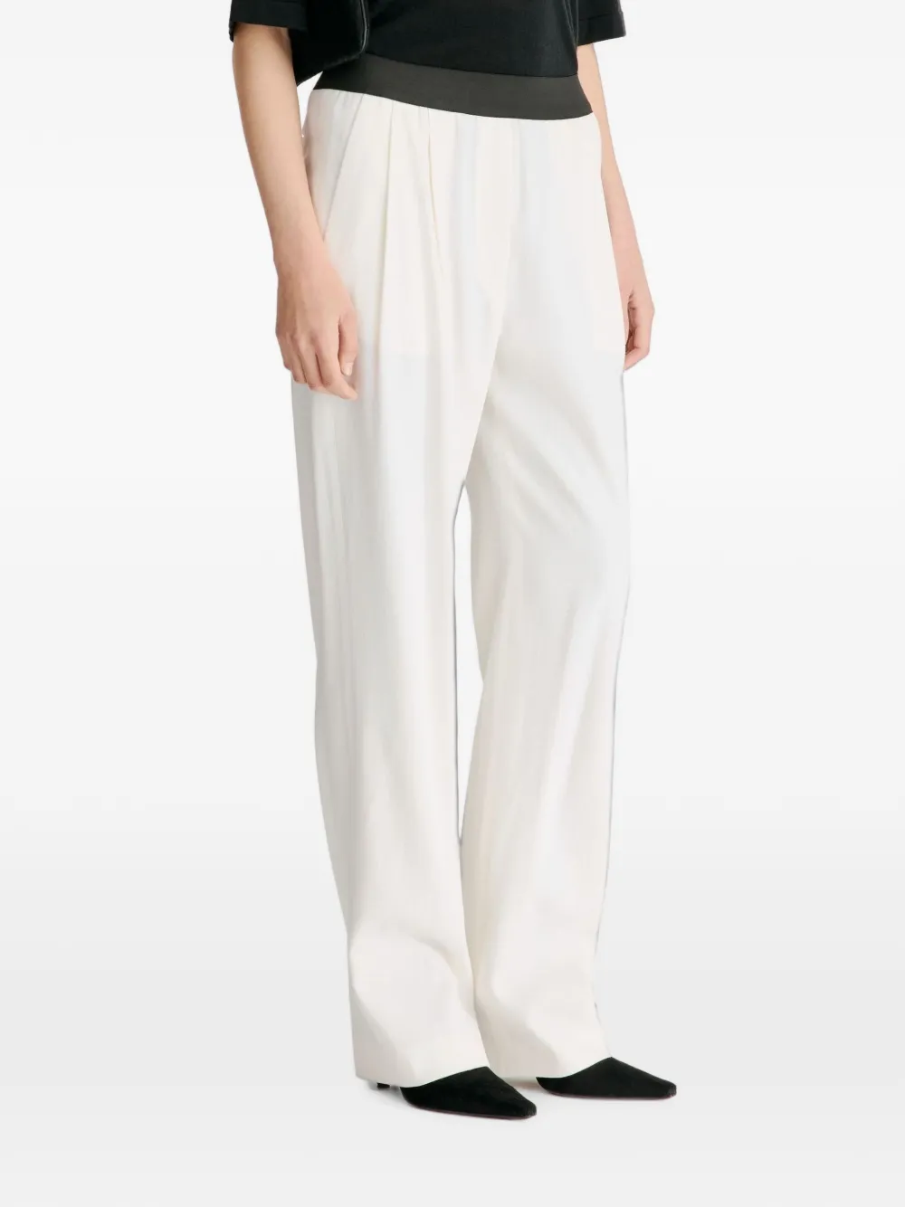 LouLou de Saison Dan broek met elastische taille Wit