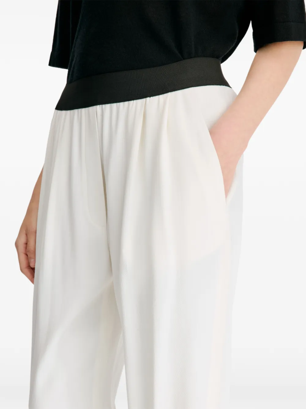 LouLou de Saison Dan broek met elastische taille Wit