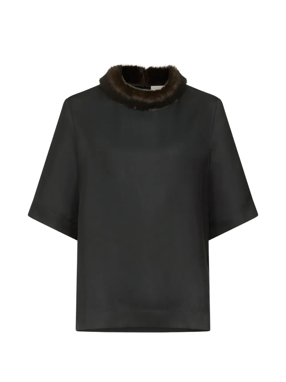 LouLou de Saison Blusa Dana in pelliccia sintetica - Nero