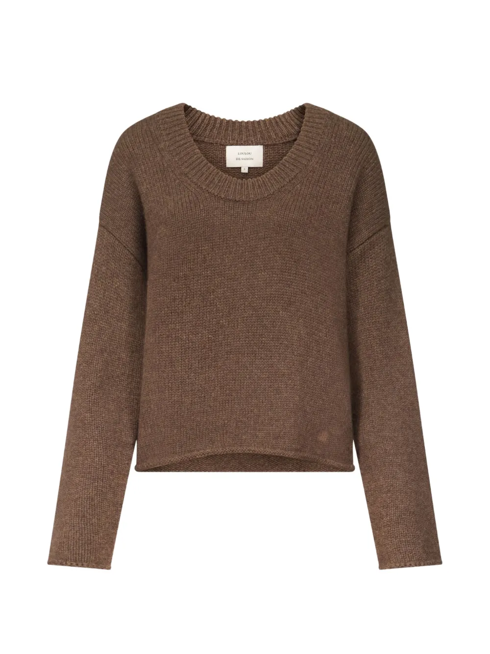 LouLou de Saison Derry Lds Kaschmirpullover mit U-Ausschnitt - Braun
