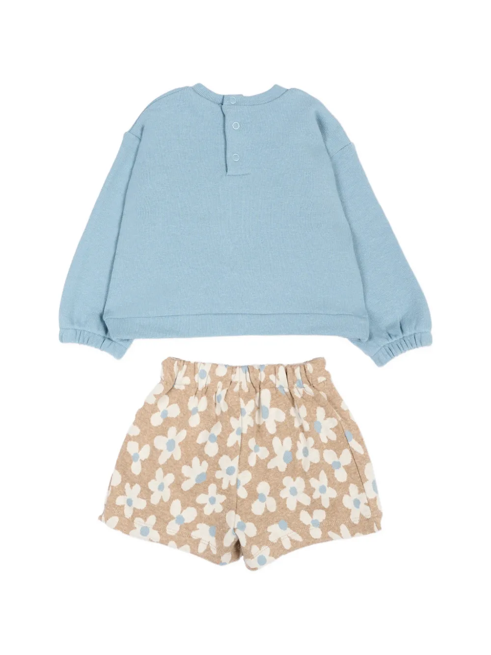 Mayoral Shortsset met bloemen-print en applicatie Beige