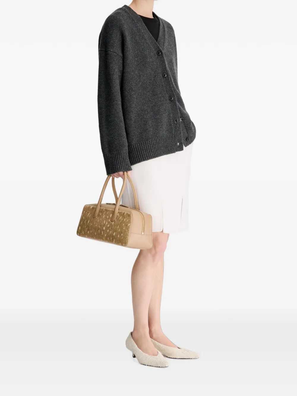 LouLou de Saison Duca oversized vest met V-hals Grijs