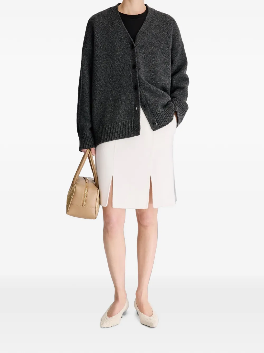 LouLou de Saison Duca oversized vest met V-hals Grijs