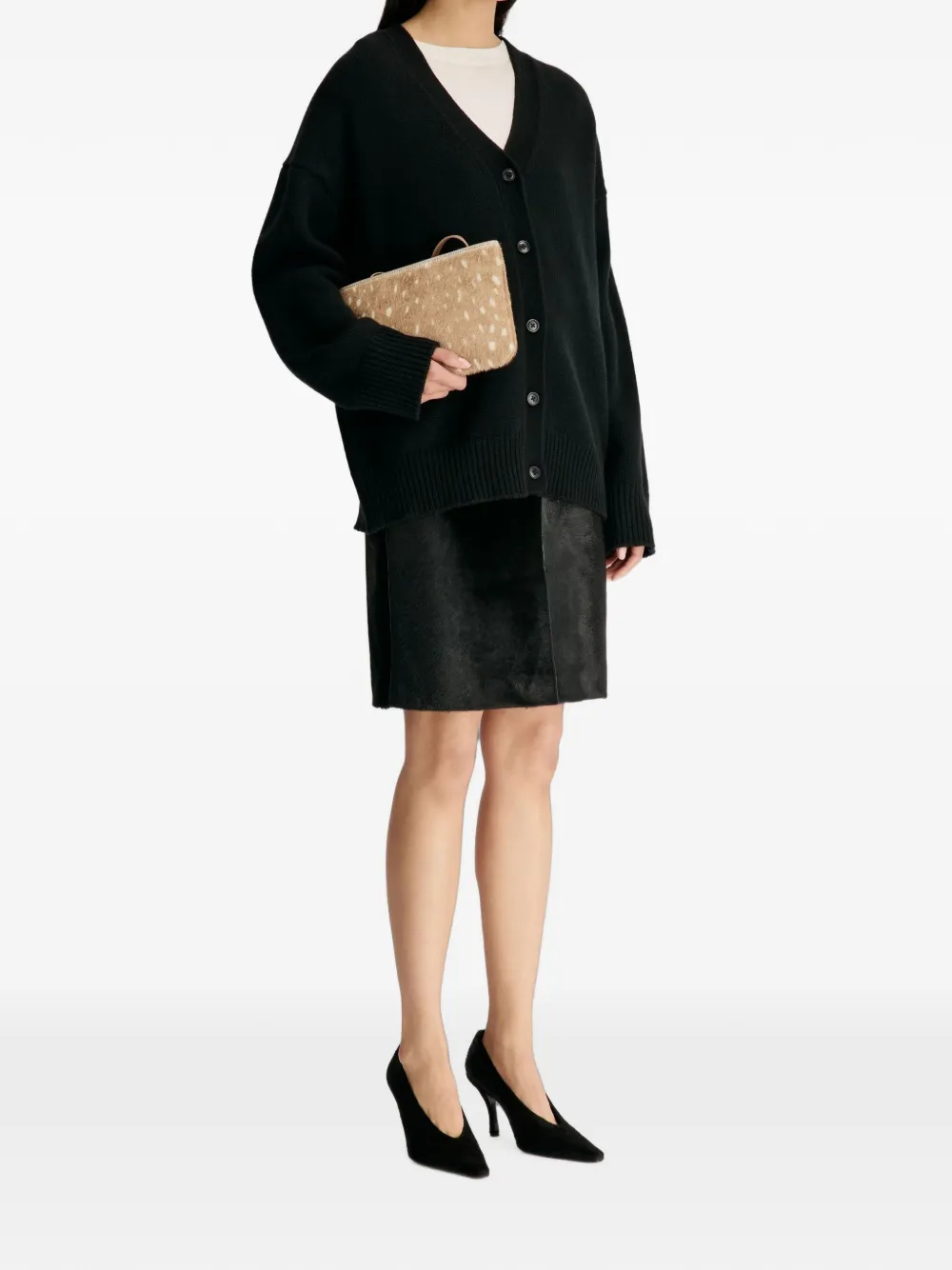 LouLou de Saison Duca oversized vest met V-hals Zwart
