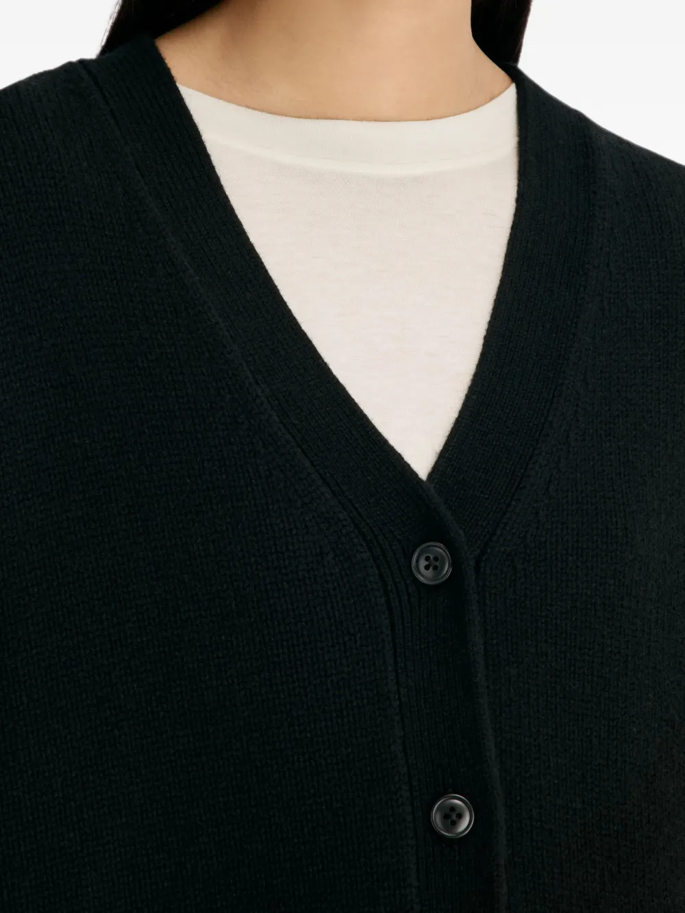 LouLou de Saison Duca oversized vest met V-hals Zwart
