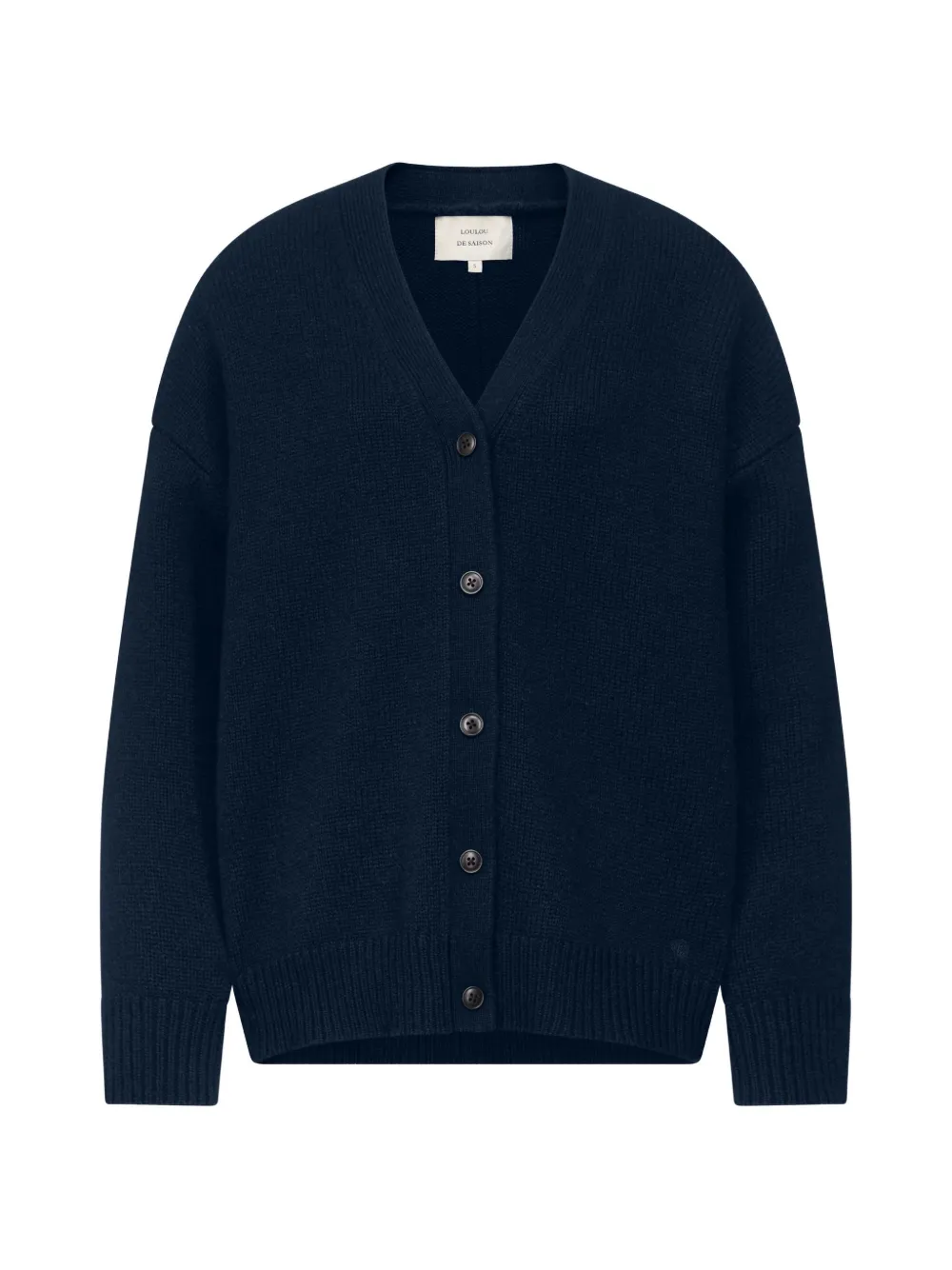 LouLou de Saison Duca Cardigan mit V-Ausschnitt - Blau