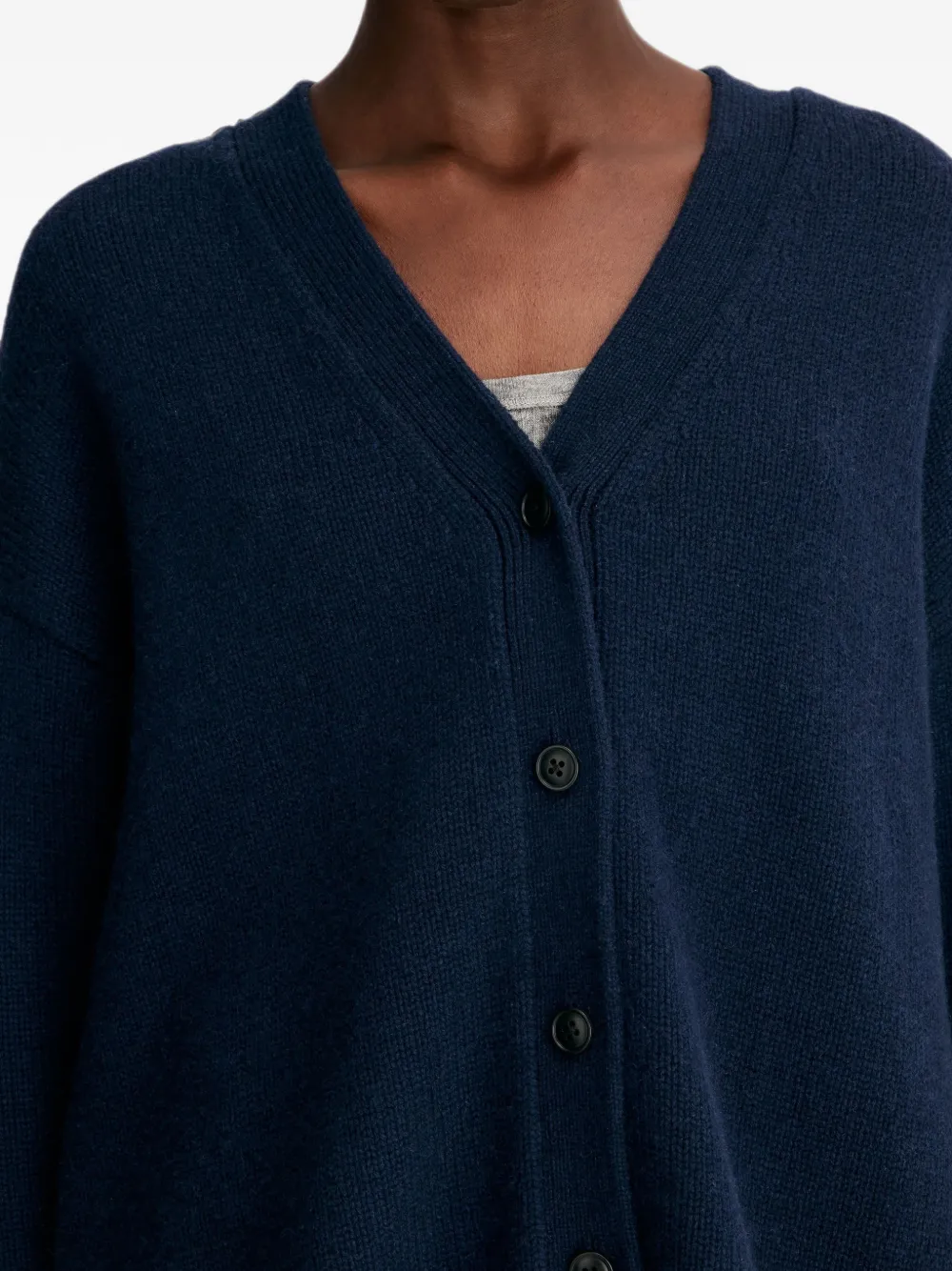 LouLou de Saison Duca oversized vest met V-hals Blauw