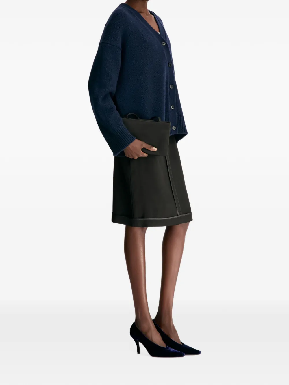 LouLou de Saison Duca oversized vest met V-hals Blauw