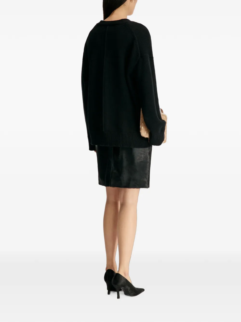LouLou de Saison Duca oversized vest met V-hals Blauw