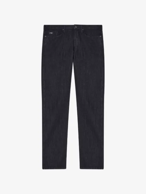 Emporio Armani J06 logo-plaque five-pocket jeans