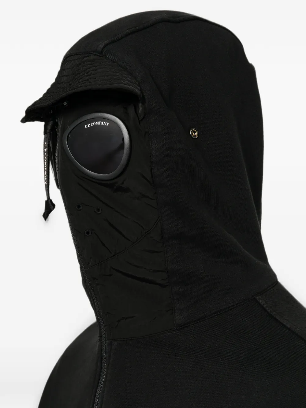 C.P. Company Sweater met Goggle-detail en rits Zwart
