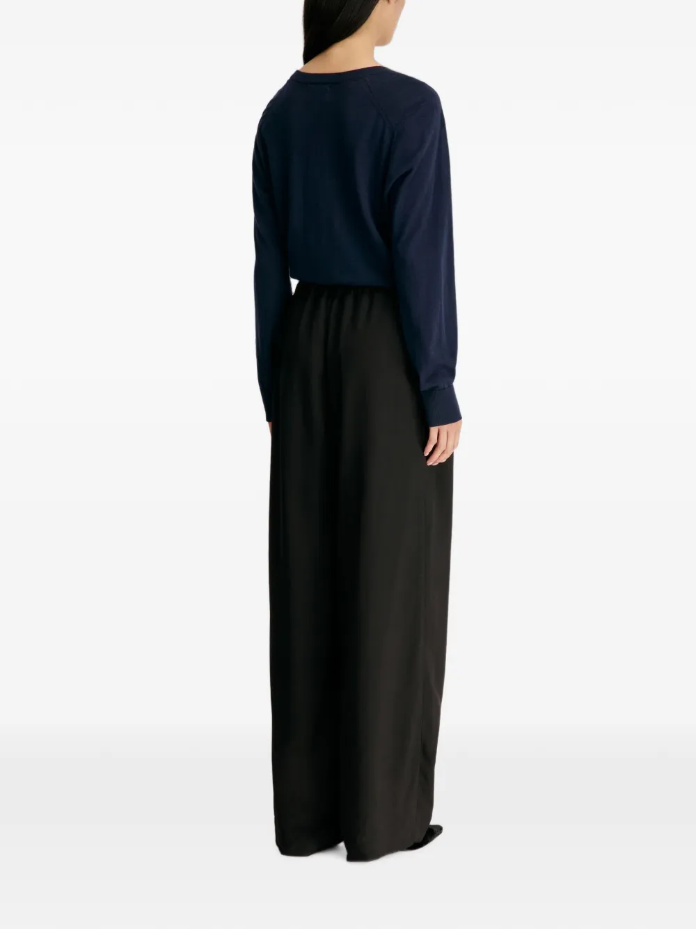 LouLou de Saison Ellon straight broek met trekkoord Zwart