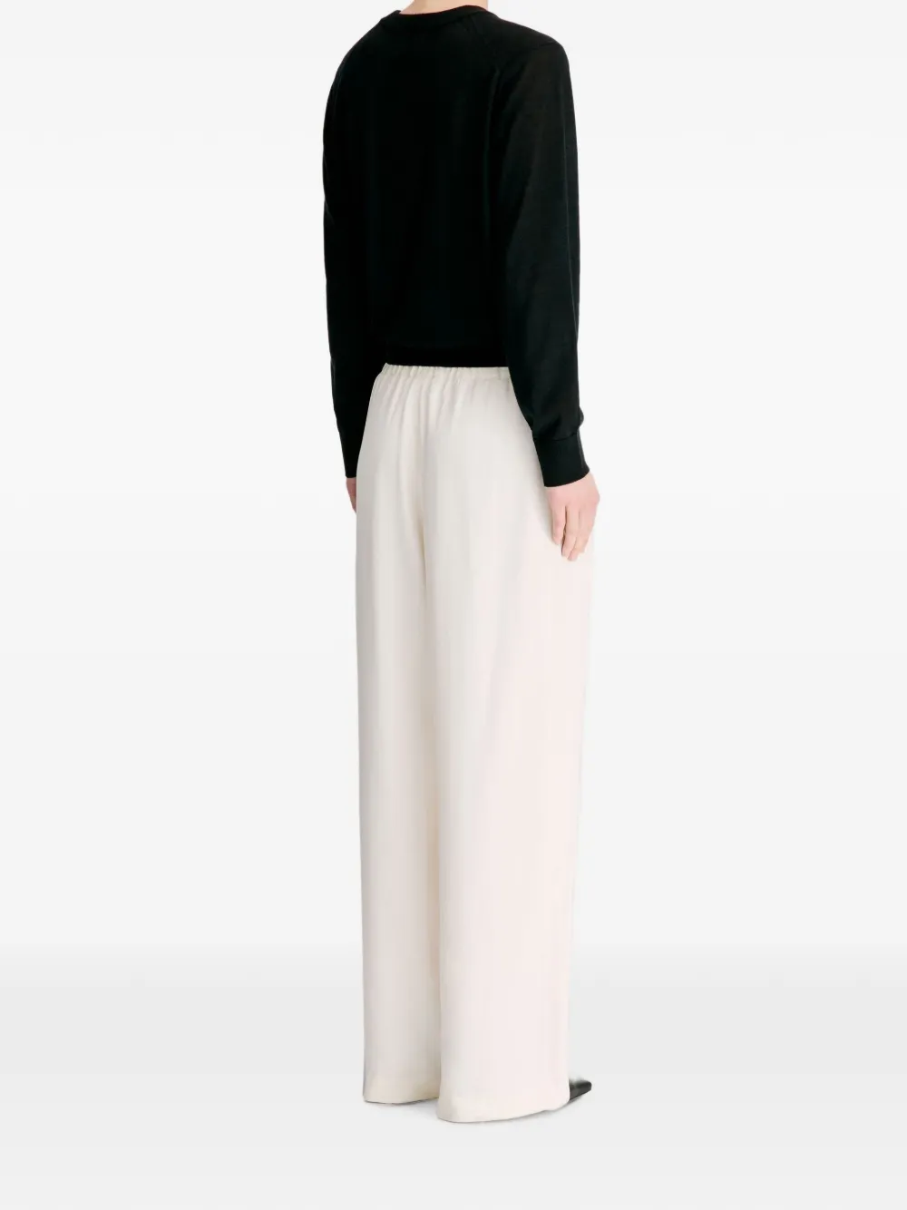 LouLou de Saison Ellon straight broek met trekkoord Beige