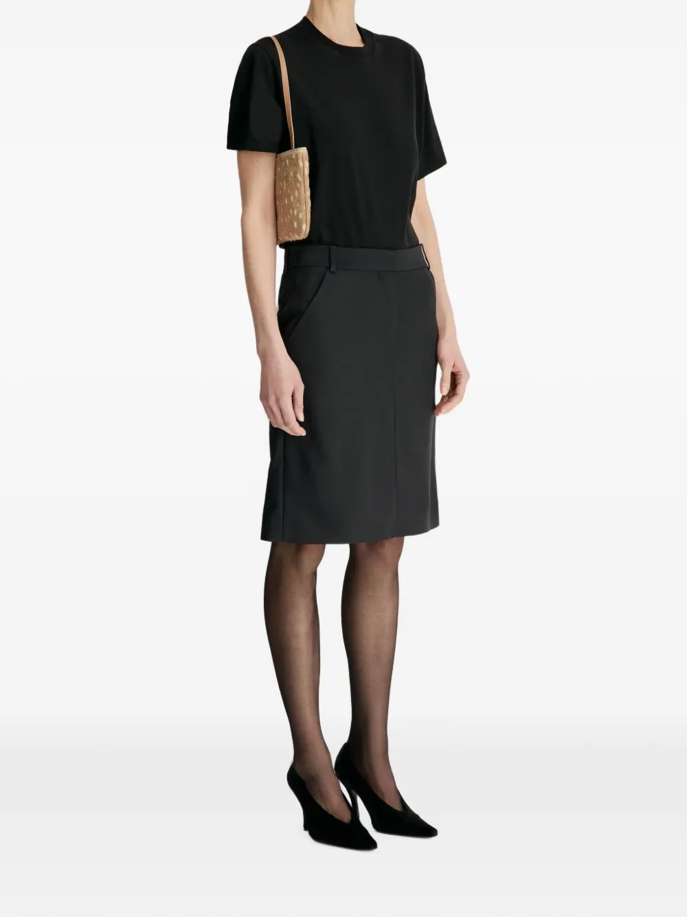LouLou de Saison Elsie straight midi-rok Zwart