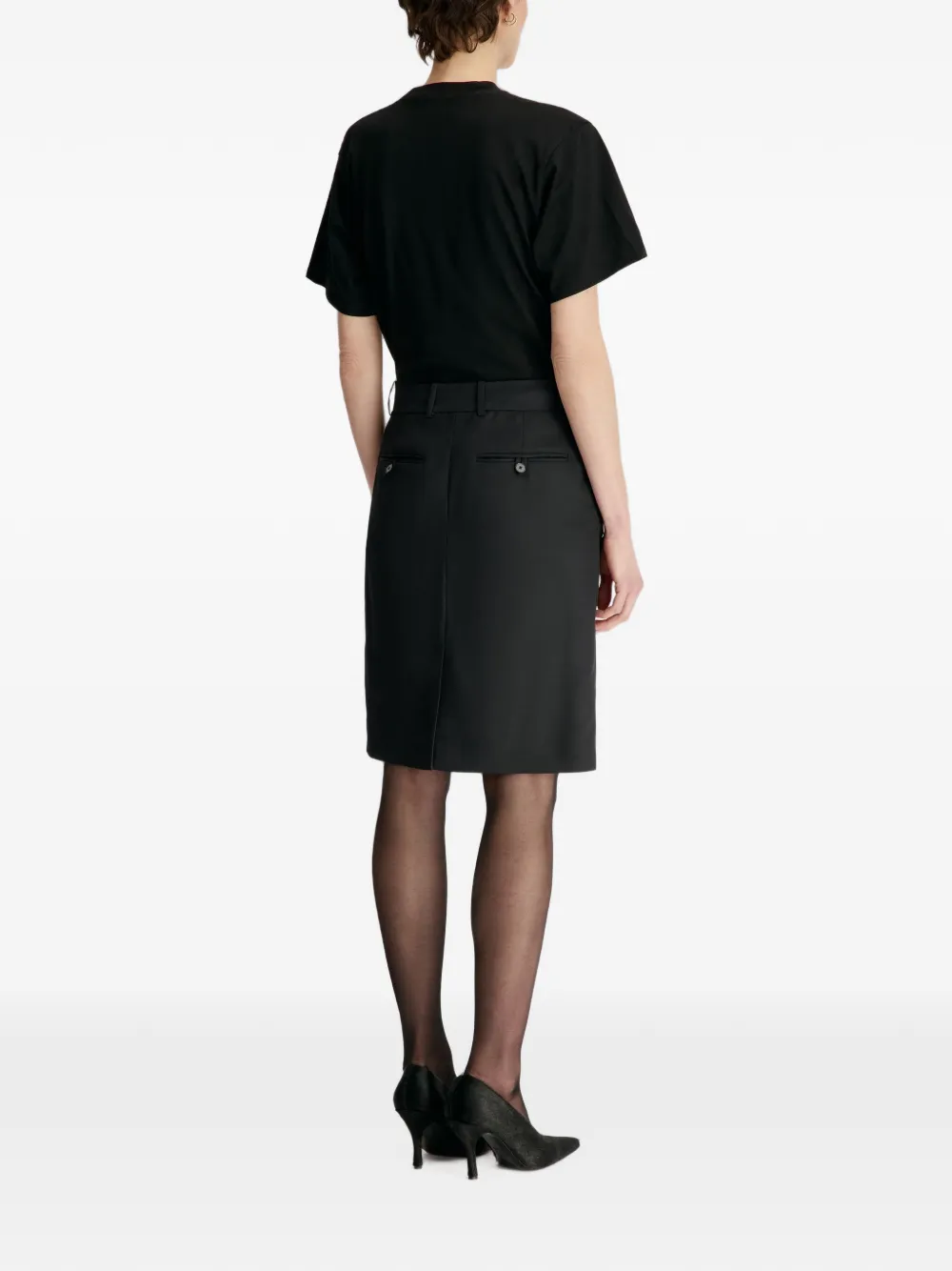 LouLou de Saison Elsie straight midi-rok Zwart