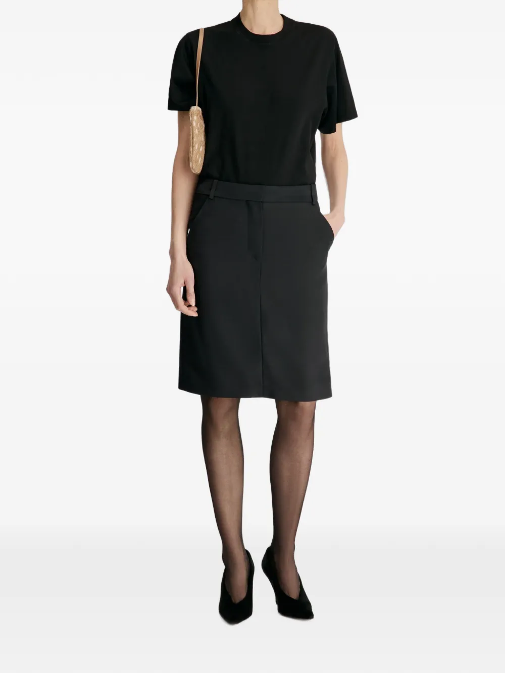 LouLou de Saison Elsie straight midi-rok Zwart