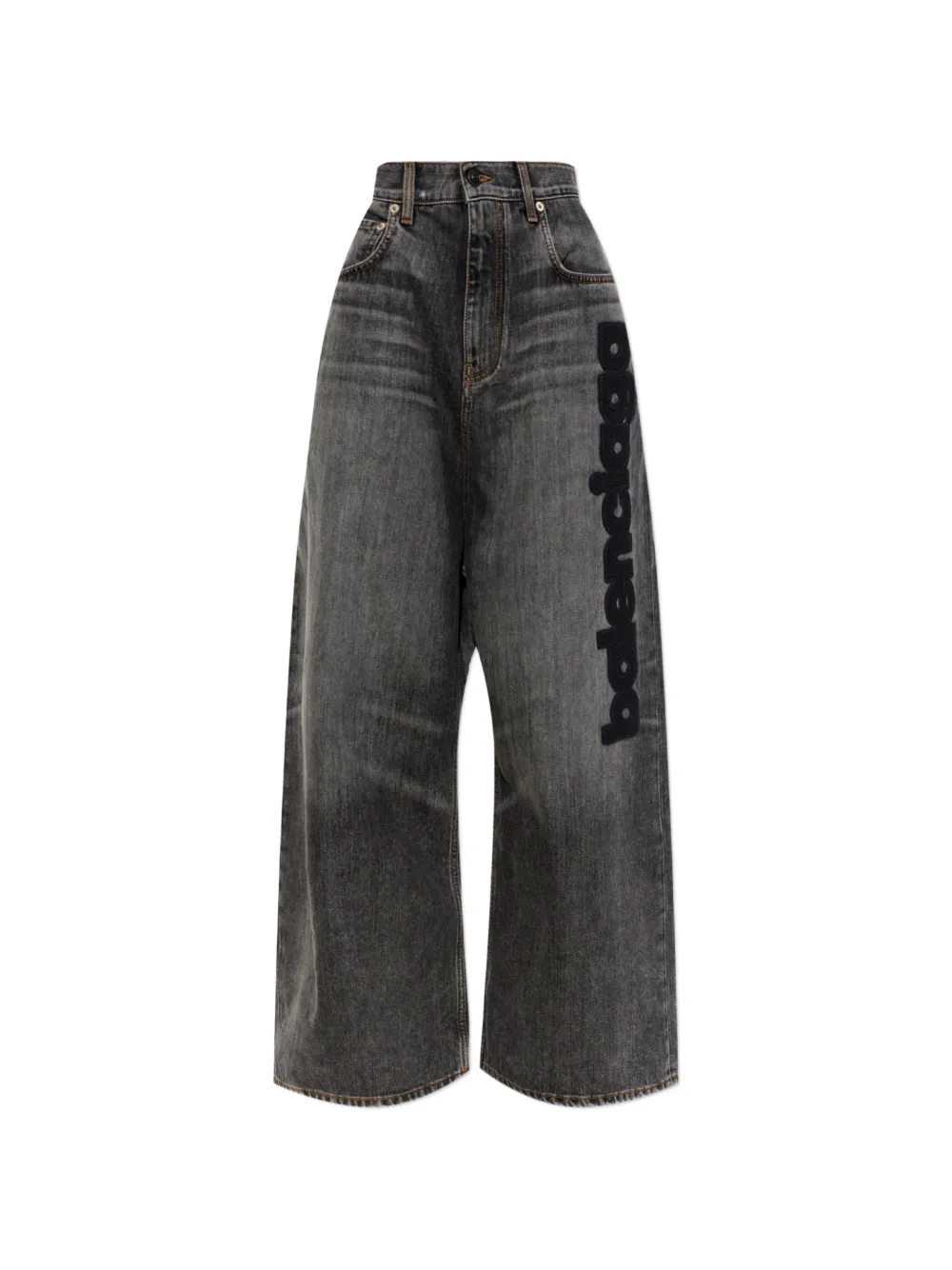 Balenciaga logo-patch wide-leg jeans - Grigio