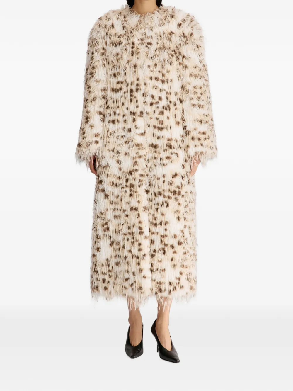 LouLou de Saison Eya jas van imitatiebont met dierenprint Beige