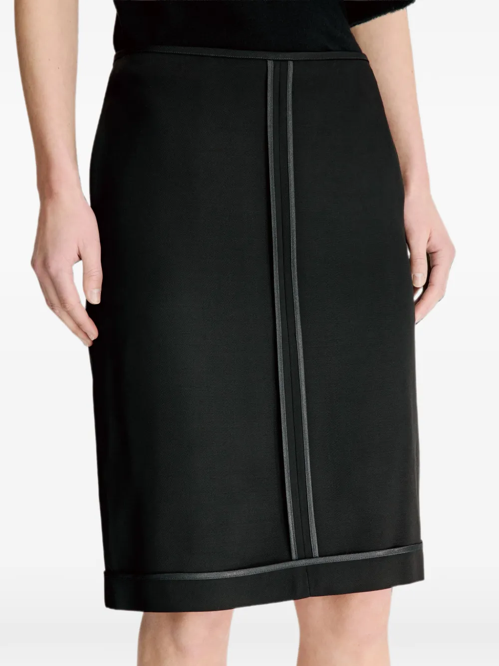 LouLou de Saison Inside-out midi-rok met satijnen afwerking Zwart